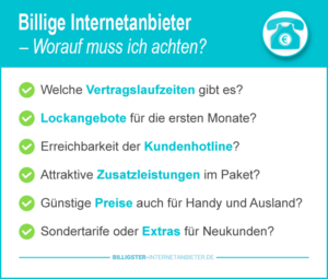 Billiger Internetanbieter