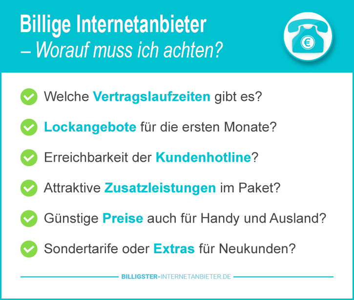 Billiger Internetanbieter