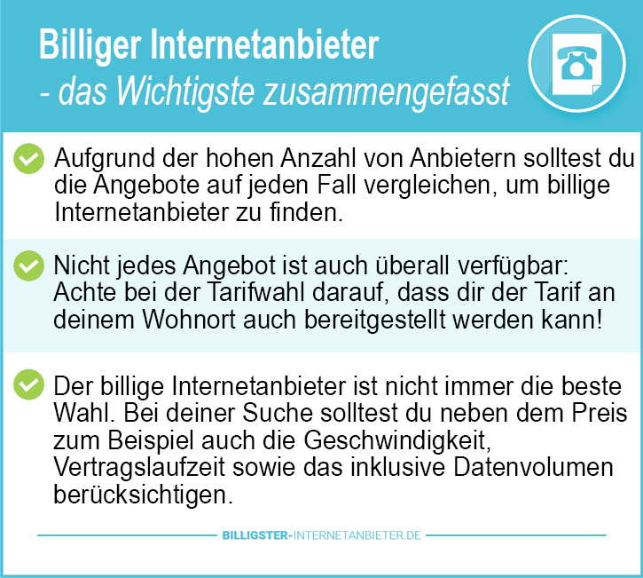 billiger Internetanbieter für Handy