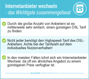 Internetanbieter wechseln