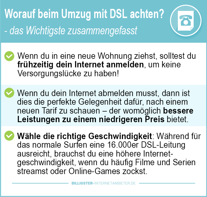Beim Umzug mit DSL achten