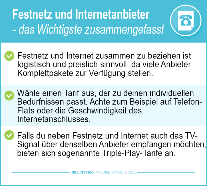 Festnetz und Internetanbieter