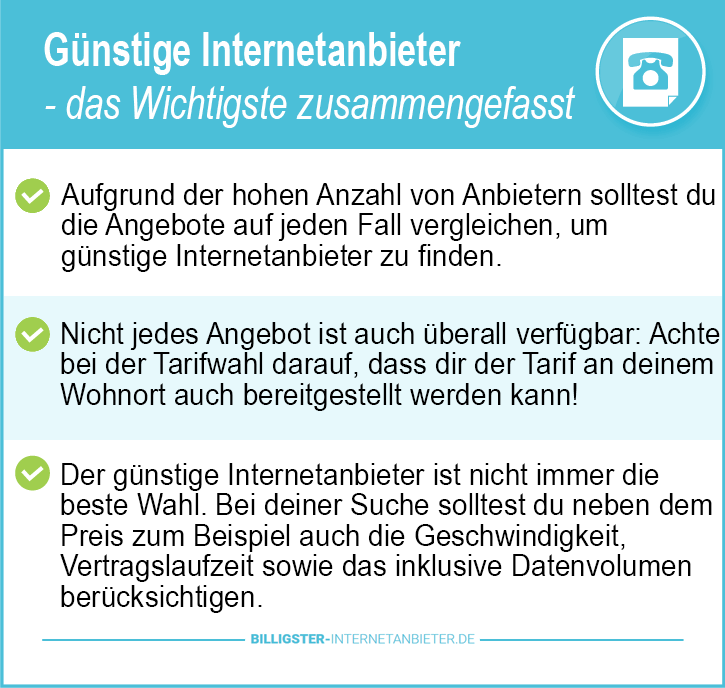 Günstige Internetanbieter
