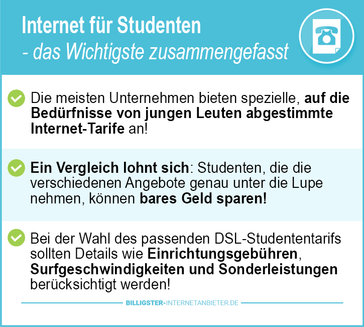 Internetanbieter für Studenten