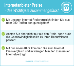 Internetanbieter Preise